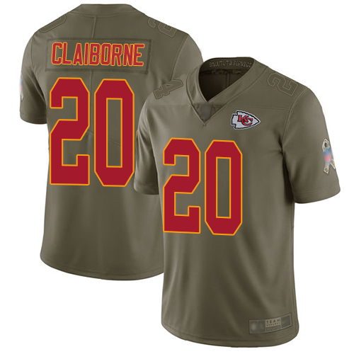 Men Kansas City Chiefs #20 Claiborne Morris Limited Olive 2017 Salute to Service Football Nike NFL Jersey->kansas city chiefs->NFL Jersey